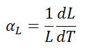 linear thermal expansion coefficient - equation
