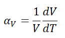 volumetric thermal expansion coefficient - equation